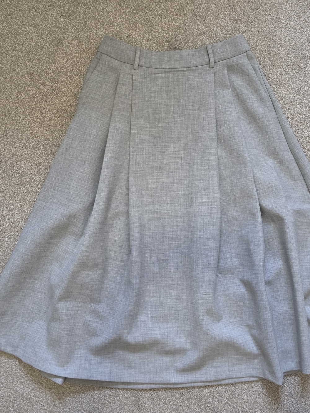 Aritzia Light Gray A-Line Pleated Skirt